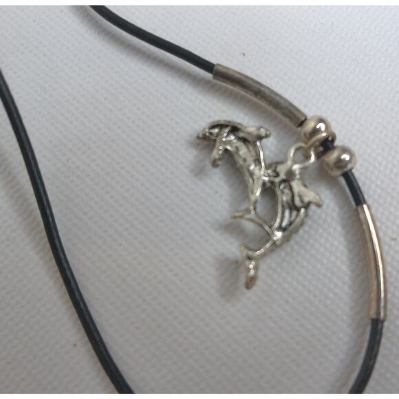 Vintage Double Dolphins on Cord Choker - Picture 5 of 6